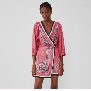Zara Printed Silk Wrap Dress. Brand new with tags. Size M